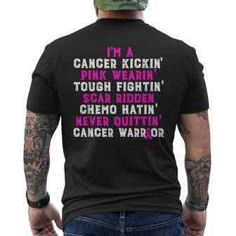 I'm A Cancer Kicking Pink Wearing Breast Cancer Awareness Men's T-shirt Back Print - Seseable