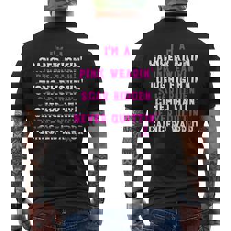 I'm A Cancer Kicking Pink Wearing Breast Cancer Awareness Men's T-shirt Back Print - Seseable