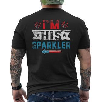 Im His Sparkler His And Her 4Th Of July Matching Couples Mens Back Print T-shirt | Mazezy