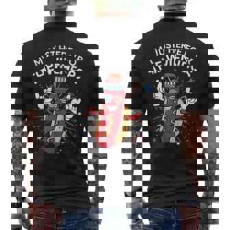Im Just Here For The Wieners Hot Dog 4Th Of July Usa Flag Usa Funny Gifts Mens Back Print T-shirt | Mazezy