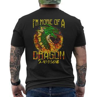 Im More Of A Dragon Person Fire Dragon Mens Back Print T-shirt - Thegiftio UK