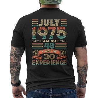Im Not 48 Im 18 With 30 Years Old Birthday July 1975 Retro Mens Back Print T-shirt | Mazezy