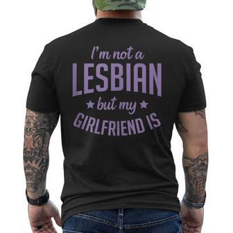 Im Not A Lesbian But My Girlfriend Is Funny Matching Couple Mens Back Print T-shirt | Mazezy