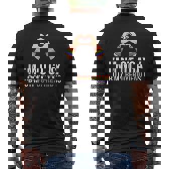 Im Not Gay But My Boyfriend Is Couple Pride Month Lgbtq Mens Back Print T-shirt | Mazezy