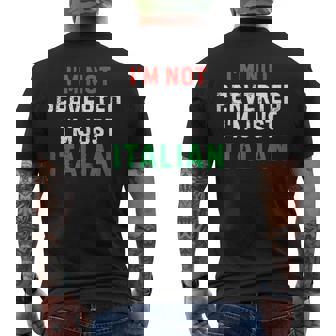 I’M Not Perverted I’M Just Italian Funny Vintage Quote Mens Back Print T-shirt | Mazezy