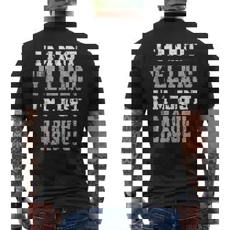 Im Not Yelling Im Just Basque Mens Back Print T-shirt | Mazezy