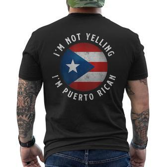 Im Not Yelling Im Puerto Rican Funny Pride Puerto Rico Mens Back Print T-shirt | Mazezy