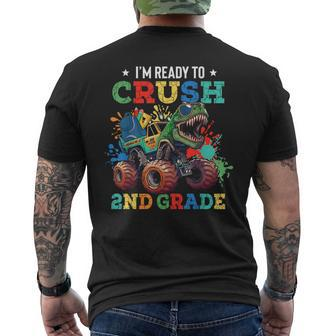 Im Ready Crush 2Nd Grade Dinosaur Truck Back To School Boys Dinosaur Funny Gifts Mens Back Print T-shirt | Mazezy