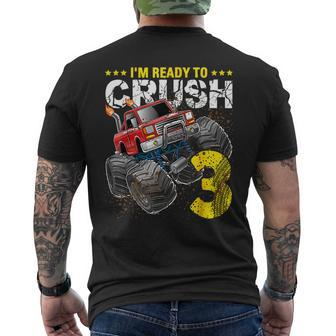 I'm Ready To Crush 3 Monster Truck 3Rd Birth Boys Men's T-shirt Back Print - Seseable