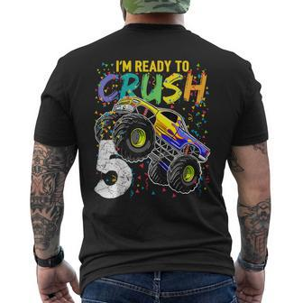 I'm Ready To Crush 5 Monster Truck 5Th Birthday Boys Men's T-shirt Back Print - Monsterry UK