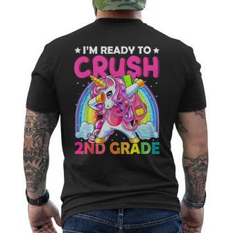 Im Ready To Crush 2Nd Grade Dabbing Unicorn Back To School Mens Back Print T-shirt | Mazezy