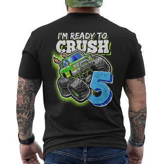 Im Ready To Crush 5 Monster Truck 5Th Birth Boys Mens Back Print T-shirt | Mazezy