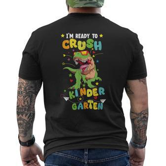 Im Ready To Crush Kindergarten Trex Dinosaur Back To School Dinosaur Funny Gifts Mens Back Print T-shirt