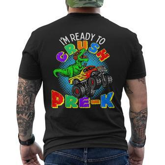Im Ready To Crush Pre K Dinosaur Monster Truck Prek Boys Mens Back Print T-shirt - Seseable