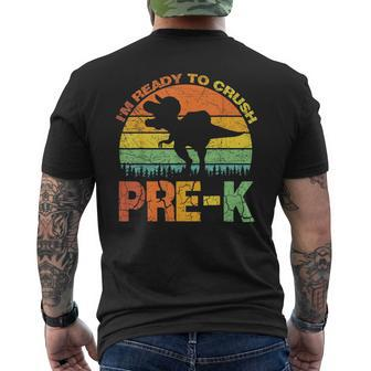 Im Ready To Crush Pre K T Rex Dinosaur Back To School Boys Mens Back Print T-shirt - Seseable