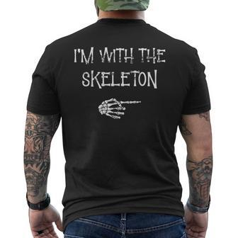 I'm With The Skeleton Matching Couple Costume Halloween Men's T-shirt Back Print - Monsterry UK