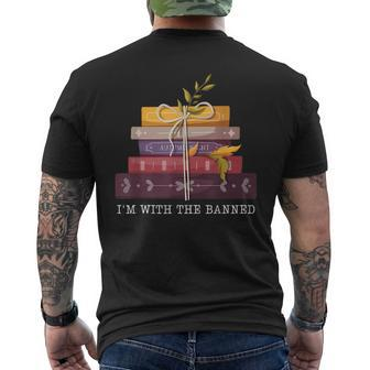 Im With The Banned Books I Read Banned Books Lovers Funny Mens Back Print T-shirt | Mazezy