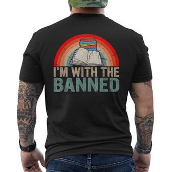 Im With The Banned Read Banned Books Lover Bookworm Mens Back Print T-shirt - Monsterry