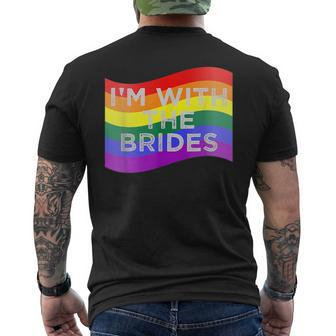 Im With The Brides Lesbian Gay Wedding Party Mens Back Print T-shirt | Mazezy
