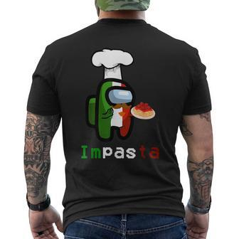 Impasta Italian Us Impostor Essential Funny Italian Funny Gifts Mens Back Print T-shirt | Mazezy