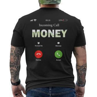 Incoming Call Money Is Calling Monopoly Money Mens Back Print T-shirt - Monsterry AU