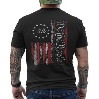 Independence Day American Flag Patriotic 1776 We The People Mens Back Print T-shirt - Monsterry