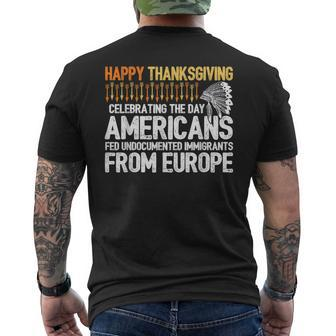 Indigenous People Thanksgiving American Immigrant Men's T-shirt Back Print | Mazezy