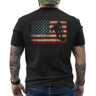 Inline Speed Skating American Flag Roller Blading Men's T-shirt Back Print | Mazezy
