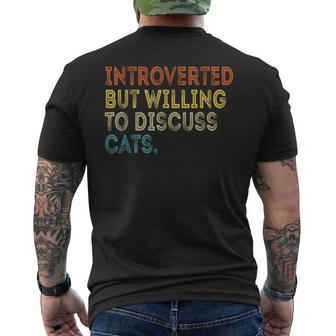 Introverted But Willing To Discuss Cats Lovers Kitten Men's T-shirt Back Print - Monsterry UK