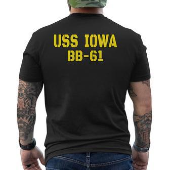 Iowa Battleship Veteran Warship Bb61 Father Grandpa Dad Son  Gift For Women Men's Crewneck Short Sleeve Back Print T-shirt