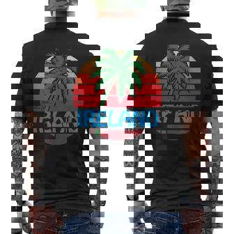 Ireland Retro Summer Palm Tree Beach Souvenir Summer Funny Gifts Mens Back Print T-shirt | Mazezy