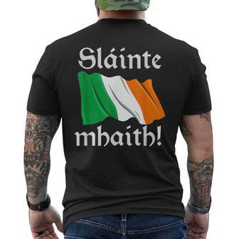 Irish Flag T Celtic Pride Slainte Mhaith Ireland Gift Mens Back Print T-shirt | Mazezy