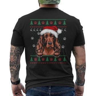 Irish Setter Christmas Ugly Sweater Dog Lover Men's T-shirt Back Print | Mazezy