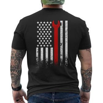 Ironworker America Us Flag Usa Iron Workers Men's T-shirt Back Print | Mazezy