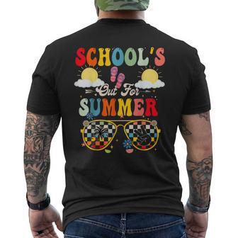 Is It Summer Break Yet Lunch Lady Last Day Of School Groovy Mens Back Print T-shirt - Seseable