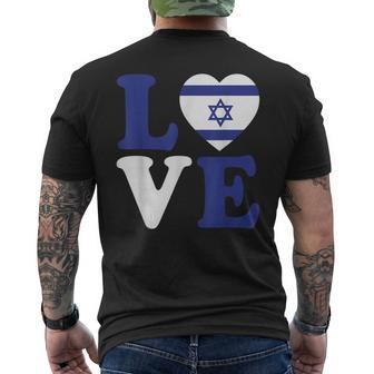 Israel Love Flag I Stand With Israel Heritage Israeli Flag Men's T-shirt Back Print | Mazezy