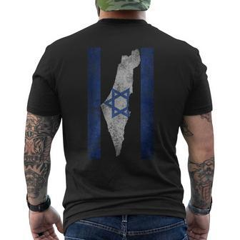 Israel Map Travel Jews Proud Jewish Israeli Flag Men's T-shirt Back Print | Mazezy