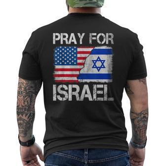 Israel Strong Pray For Israel Us Israel Flag Men's T-shirt Back Print - Monsterry DE