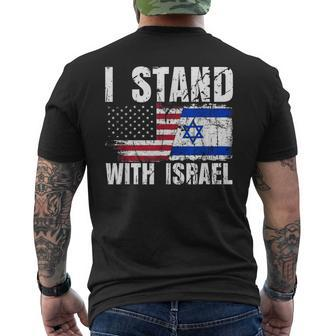 Israeli American Flag Pride Israel Usa Star Of Jerusalem Men's T-shirt Back Print - Monsterry AU