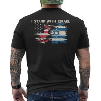 Israeli Flag Jewish Star Of David I Stand With Israel Men's T-shirt Back Print - Thegiftio UK