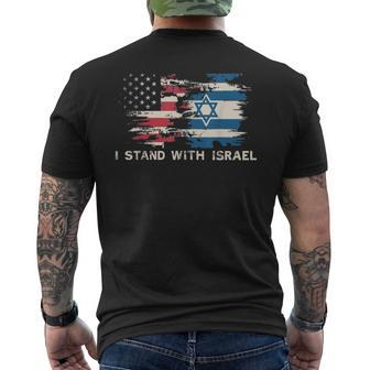 Israeli Flag Jewish Star Of David I Stand With Israel Men's T-shirt Back Print | Mazezy