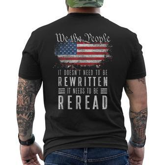 It Doesnt Need To Be Rewritten It Needs To Be Reread Mens Back Print T-shirt - Thegiftio UK
