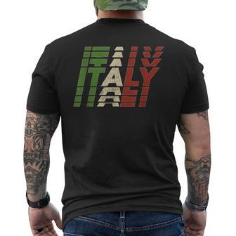 Italia Italian Flag In Letters Men's T-shirt Back Print | Mazezy