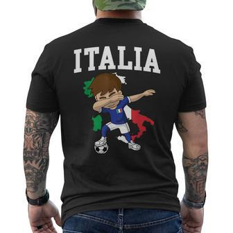 Italia Soccer Boy Italian Italy Flag Map Sports Team Coach Mens Back Print T-shirt | Mazezy