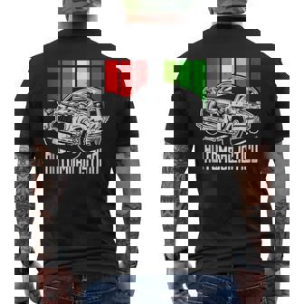 Italian Automotive With Italy Flag Colors Auto Classic Cars Mens Back Print T-shirt | Mazezy