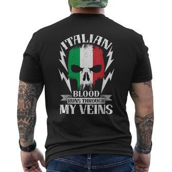 Italian Blood Runs Through My Veins Country Italy Men's T-shirt Back Print - Seseable