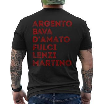 Italian Horror And Giallo Directors Italian Horror Men's T-shirt Back Print | Mazezy
