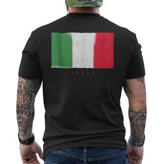 Italian Roots Flag Soccer Sports European Pride Mens Back Print T-shirt | Mazezy