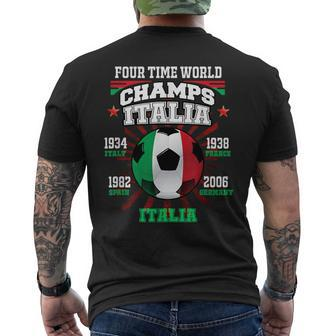 Italy Football With Cup Years For Italia Soccer Fans Men's T-shirt Back Print | Mazezy