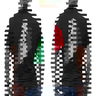 Italy Hand Gesture Italia Italian Flag Pride Funny Mens Back Print T-shirt - Seseable